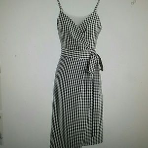 Gingham wrap dress